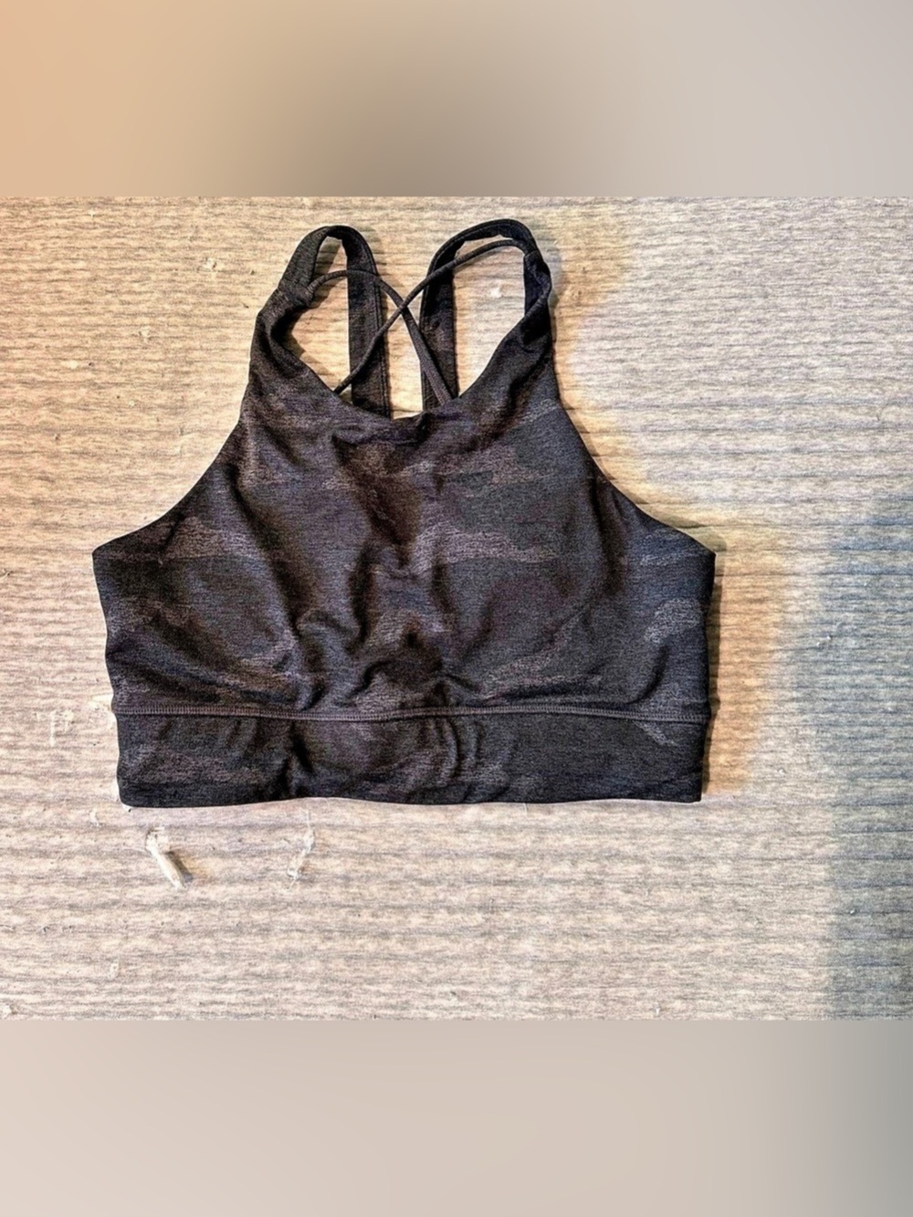 Vuori Elevation Bra Black Strappy Sports Bra